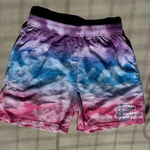 Eric Emanuel Pastel Mesh Sky/Cloud Athletic Shorts NWOT